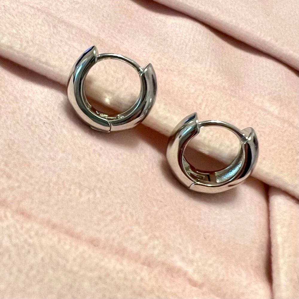 Silver Chubby Hoop Earrings
